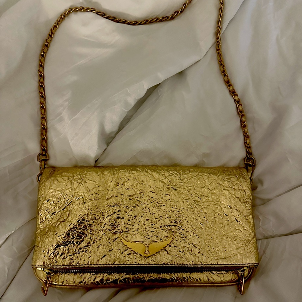 Zadig and Voltairee gold purse with chain bought last year.